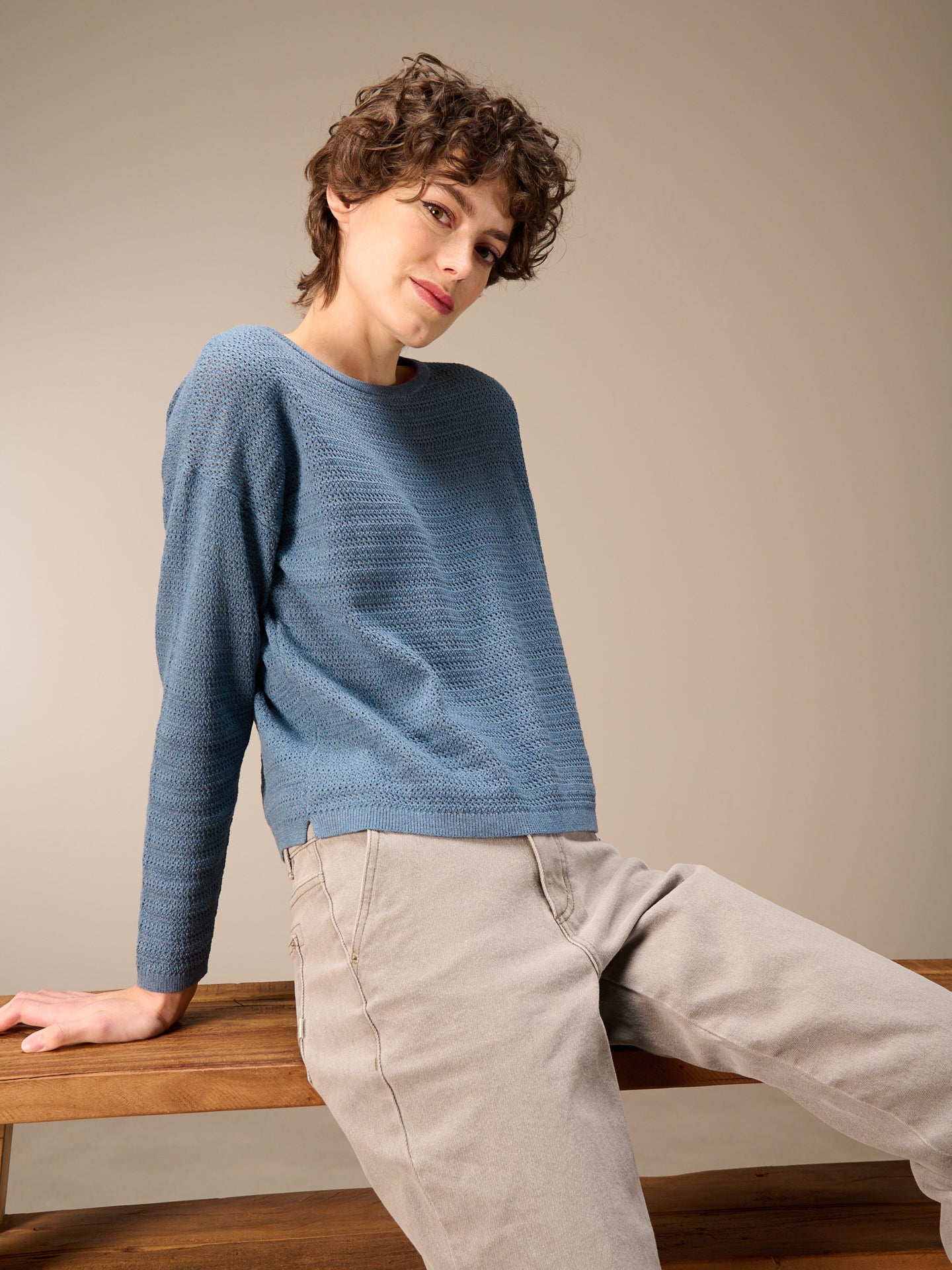 Knitted sweater with pattern