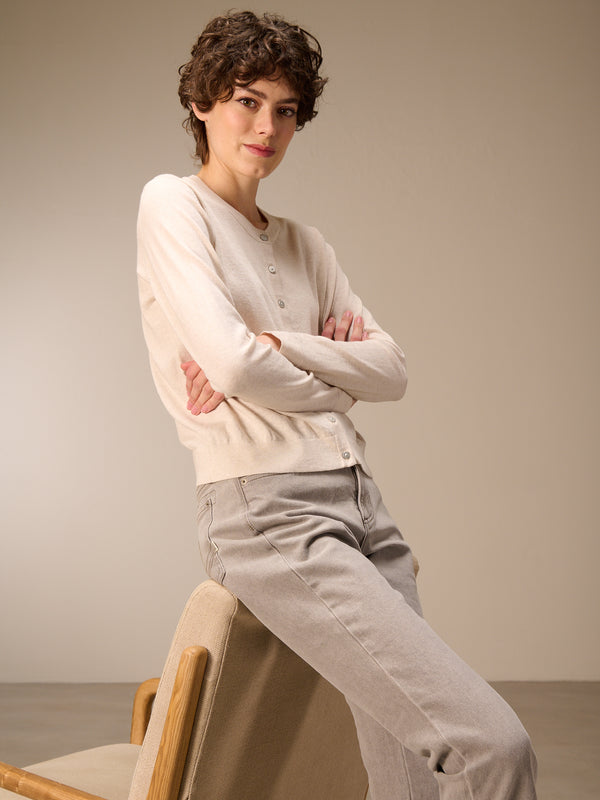 Giacca in maglia con scollo rotondo