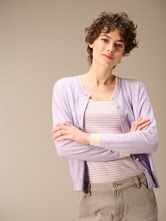 Strickjacke mit Rundhals