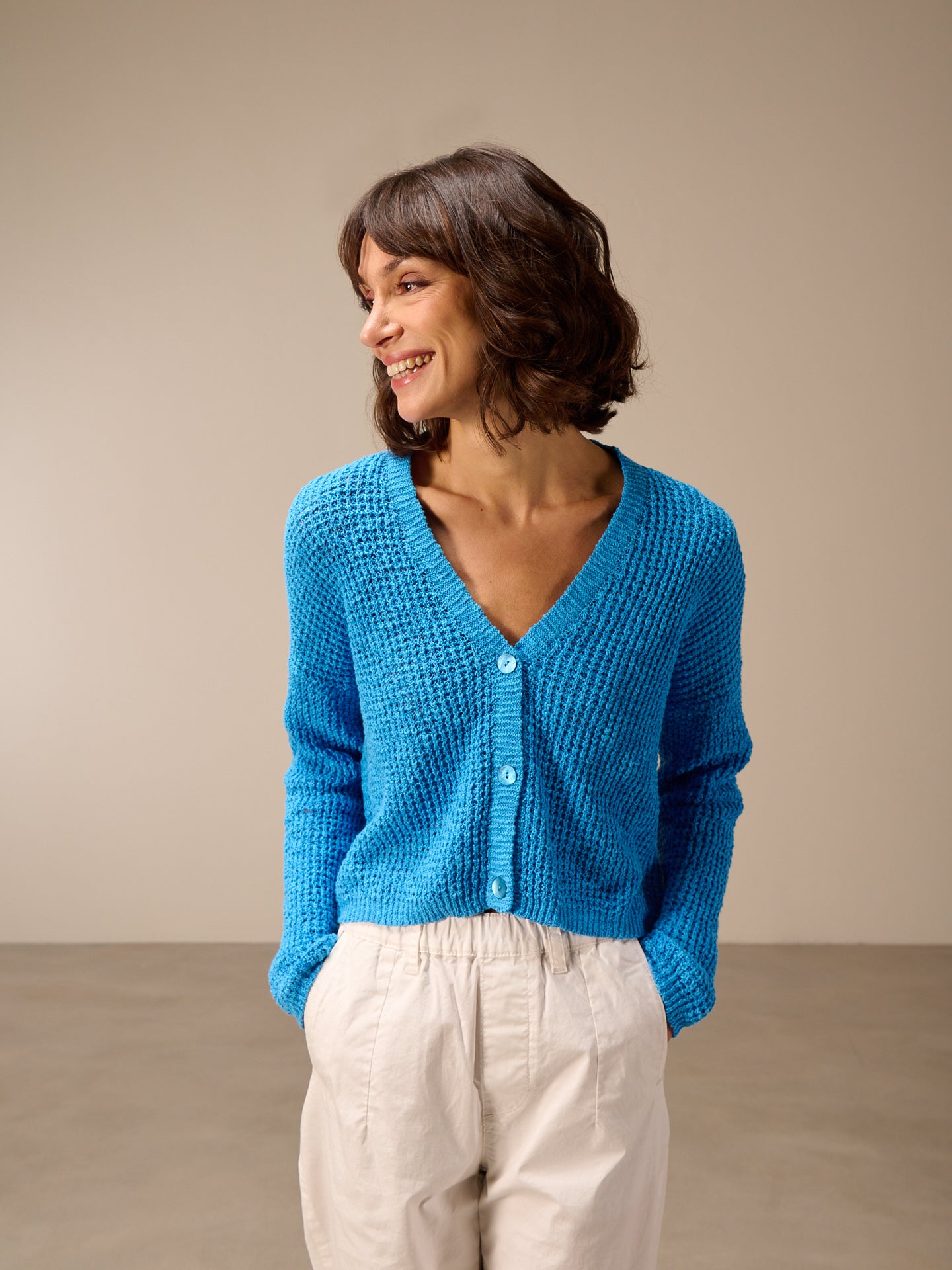 Giacca in maglia con scollo a V