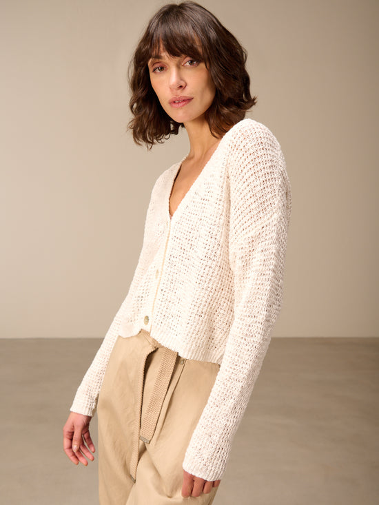 Giacca in maglia con scollo a V