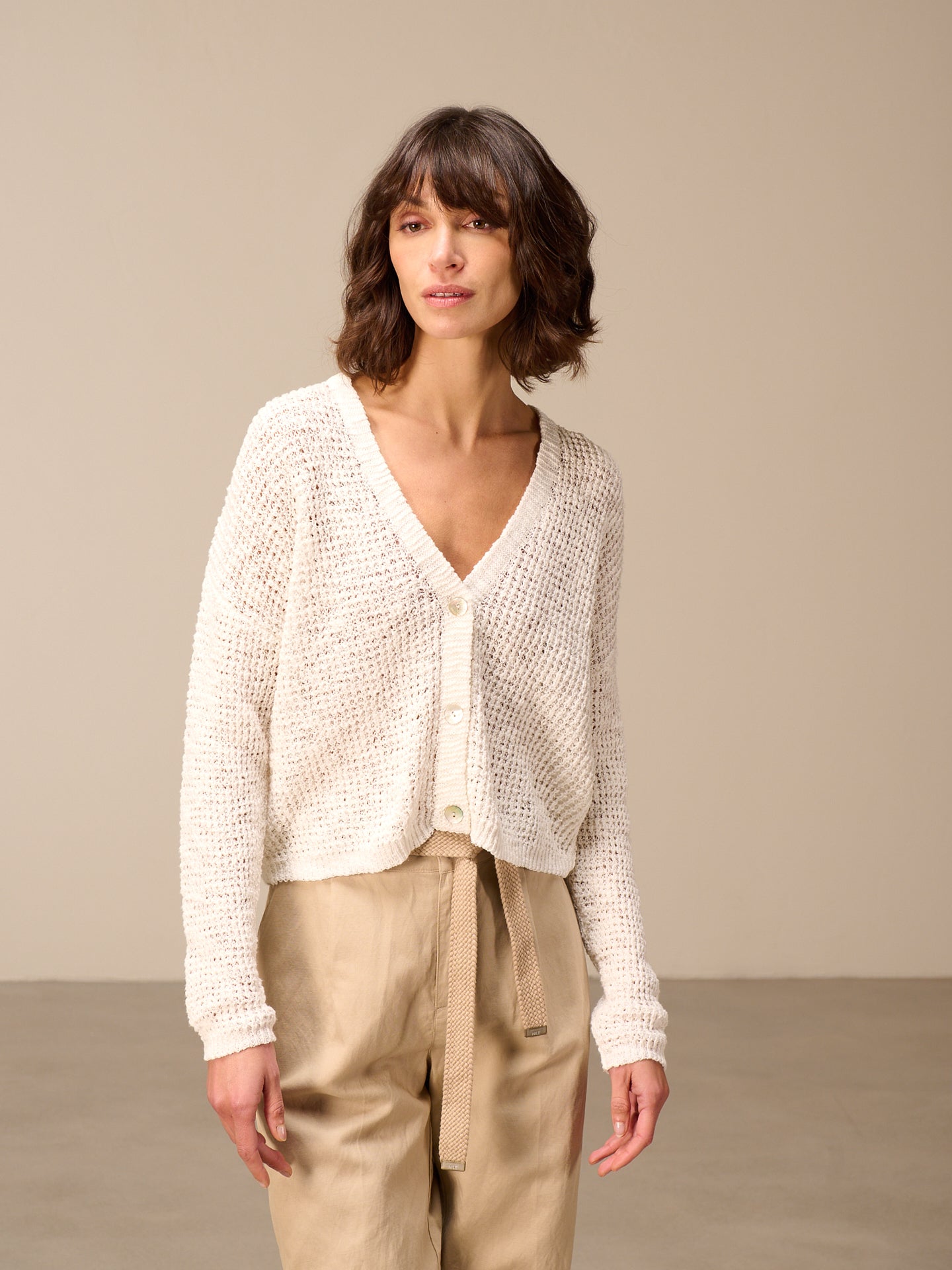 Giacca in maglia con scollo a V