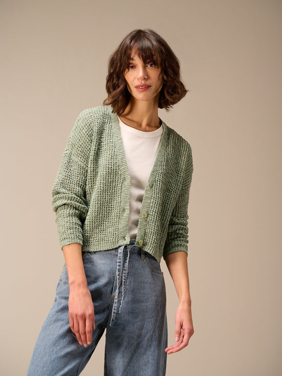 Giacca in maglia con scollo a V