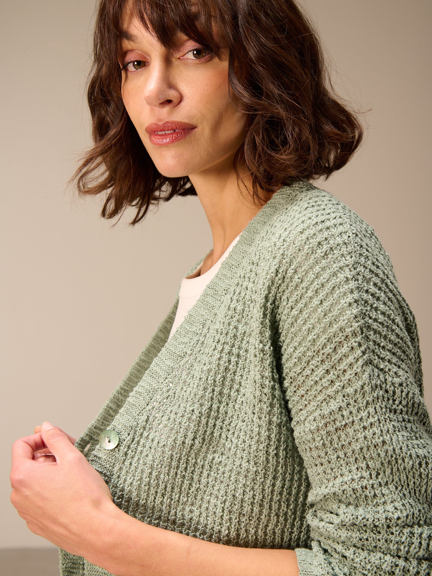 Giacca in maglia con scollo a V