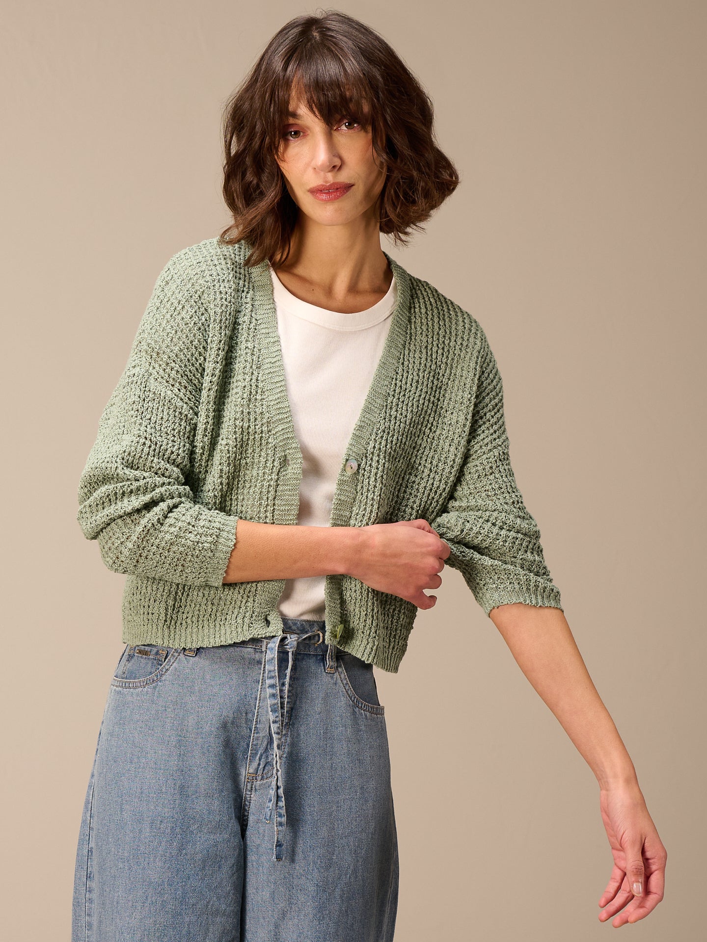Giacca in maglia con scollo a V