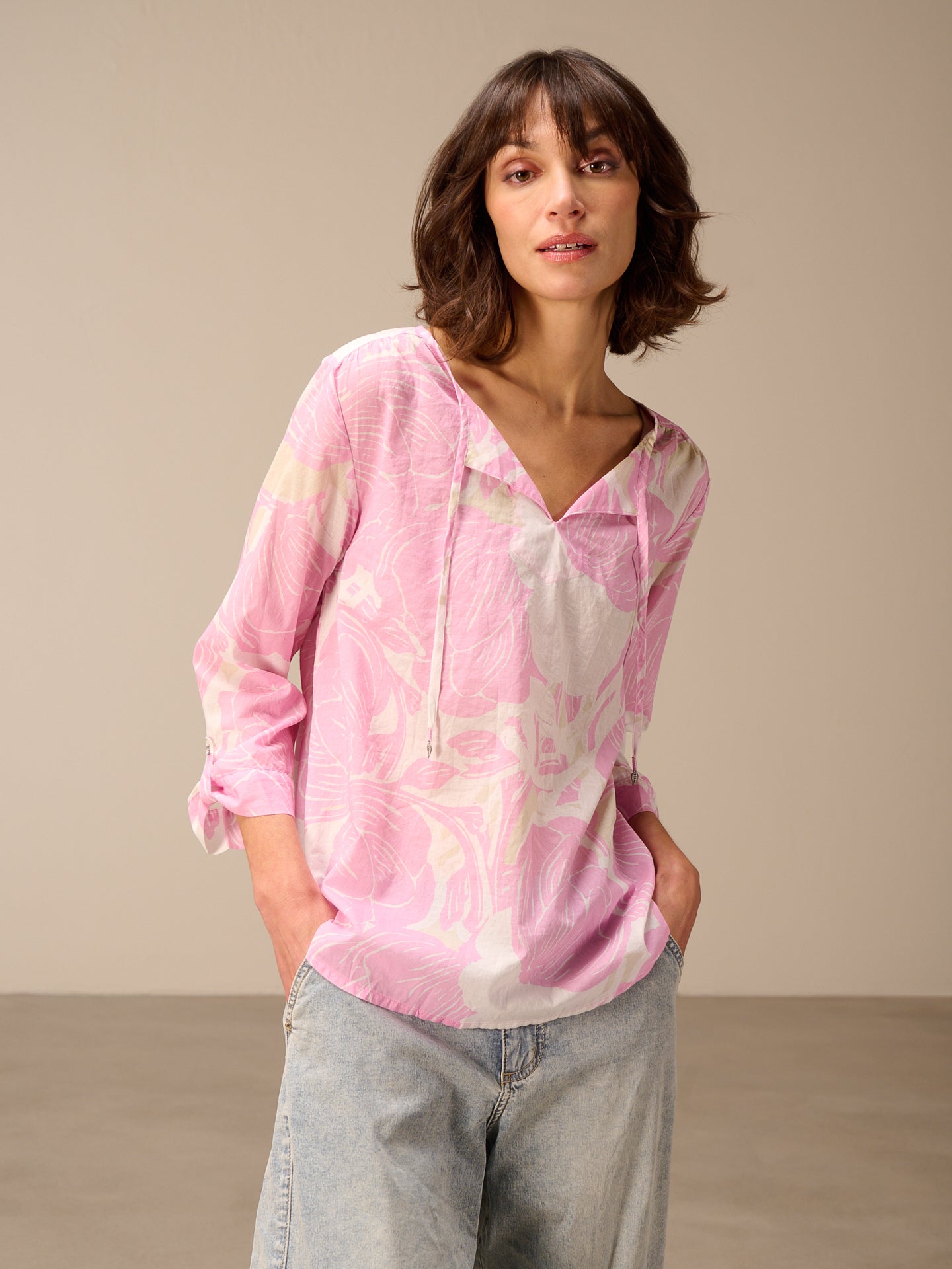 Blusa con maniche a 3/4