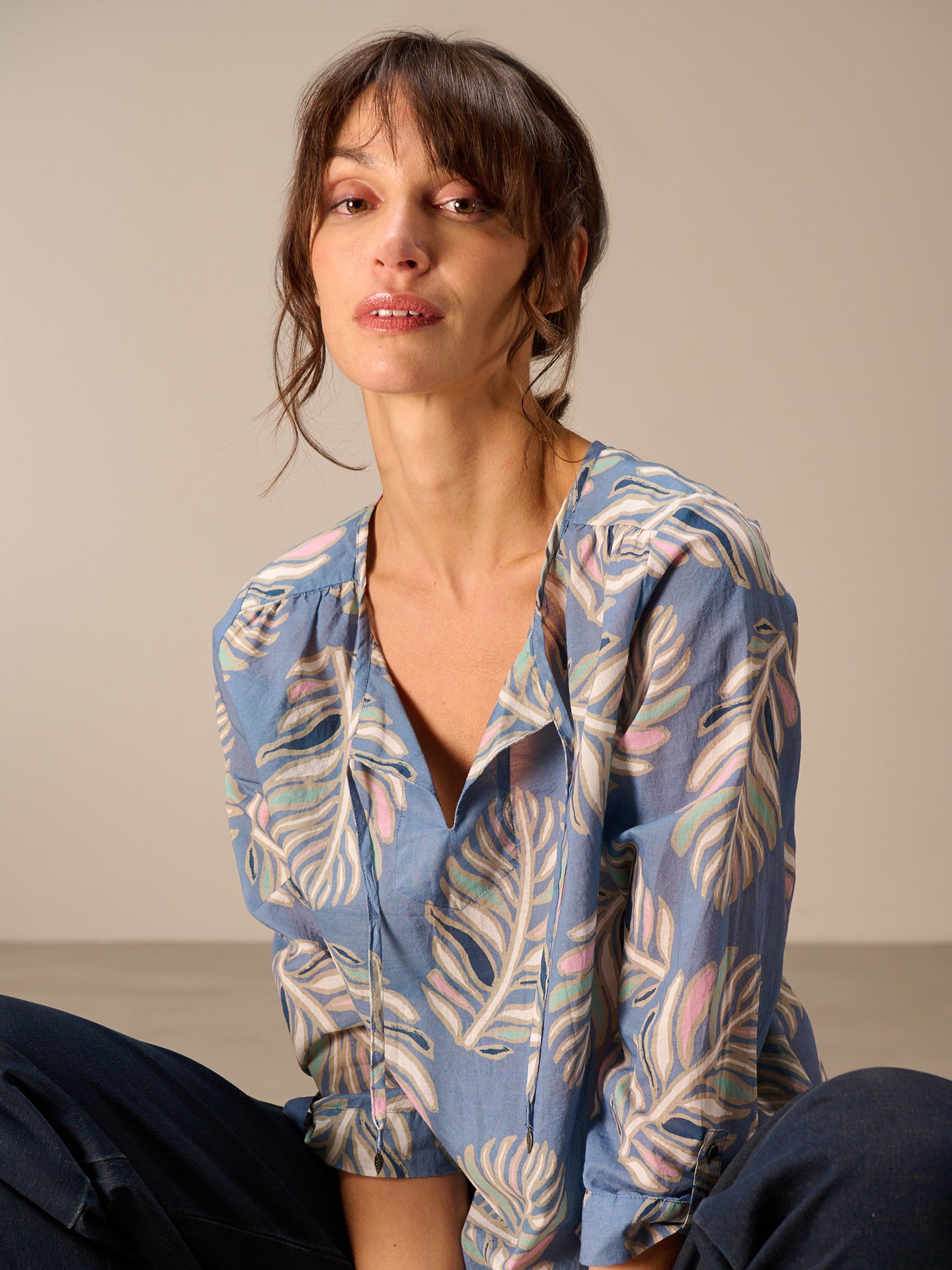 Blusa con maniche a 3/4