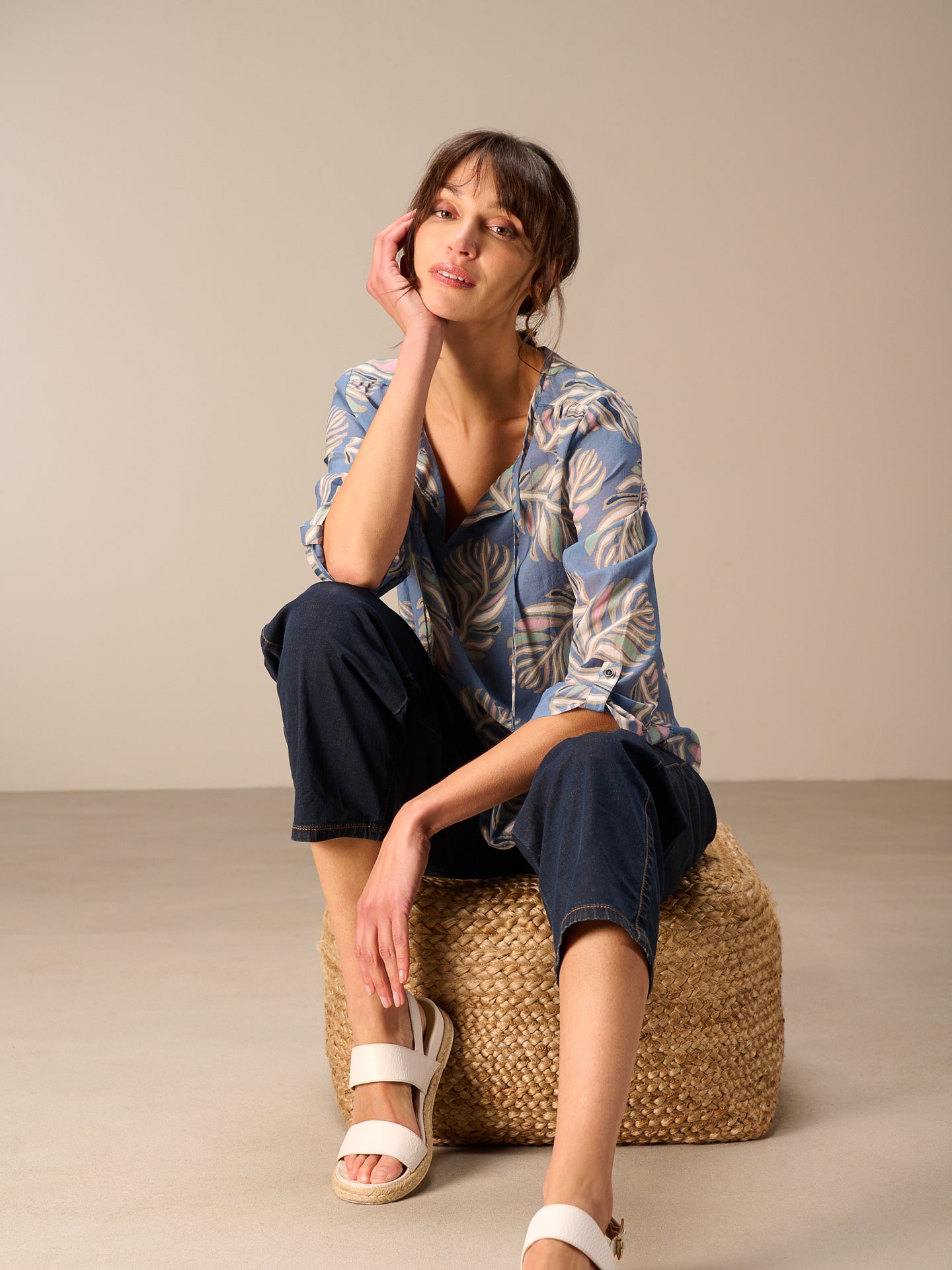 Blusa con maniche a 3/4