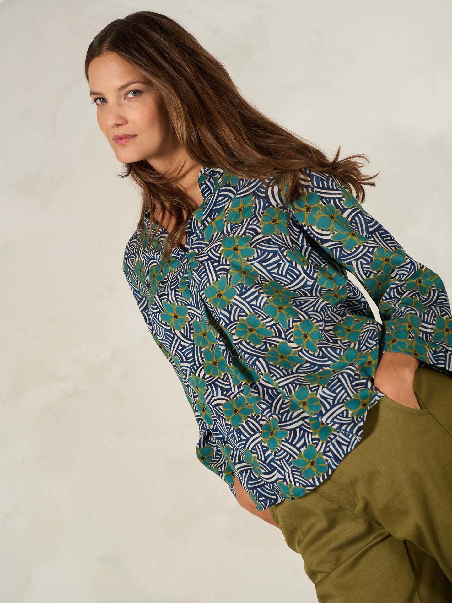 V-neck blouse