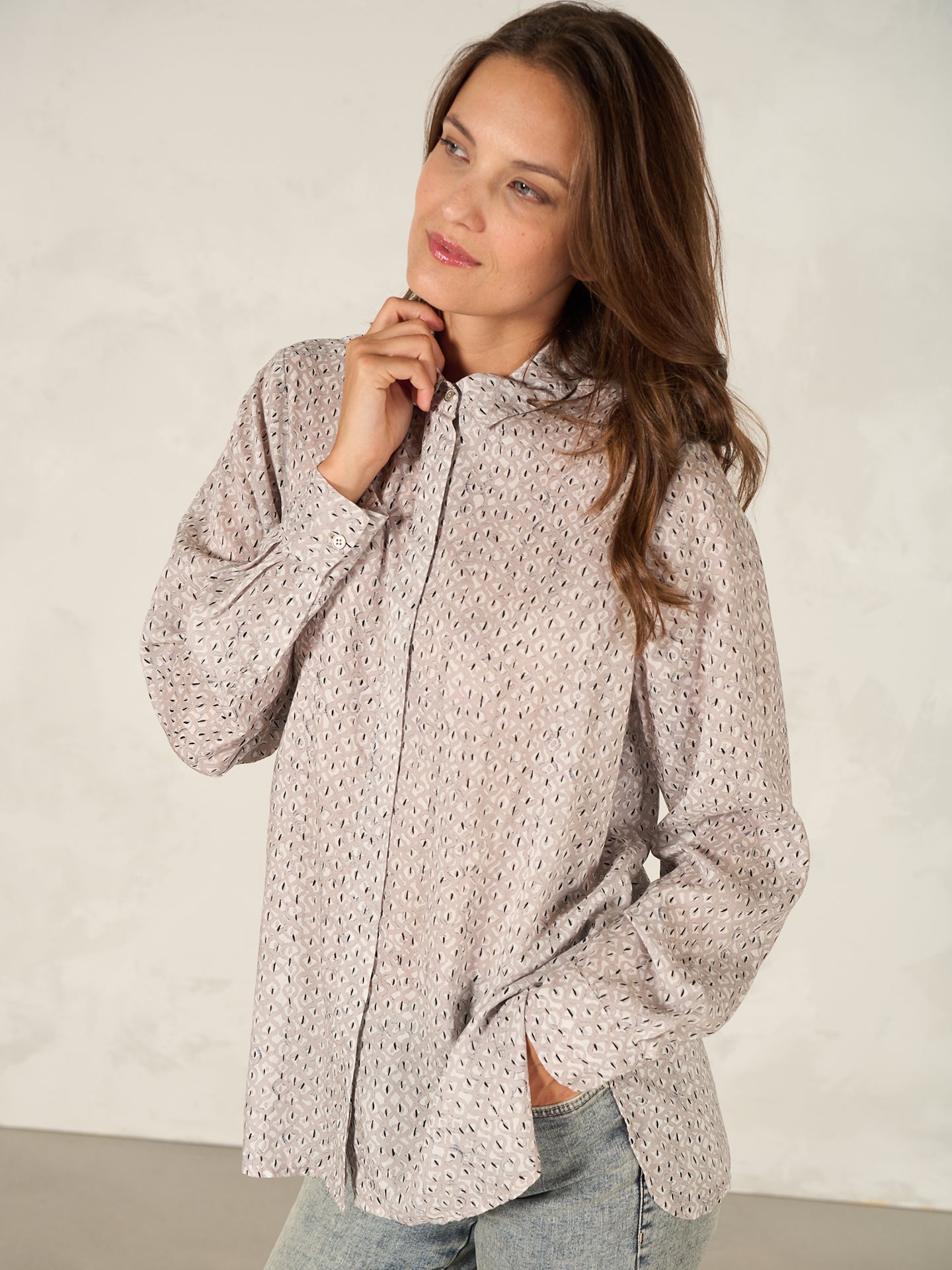 Blouse with button placket