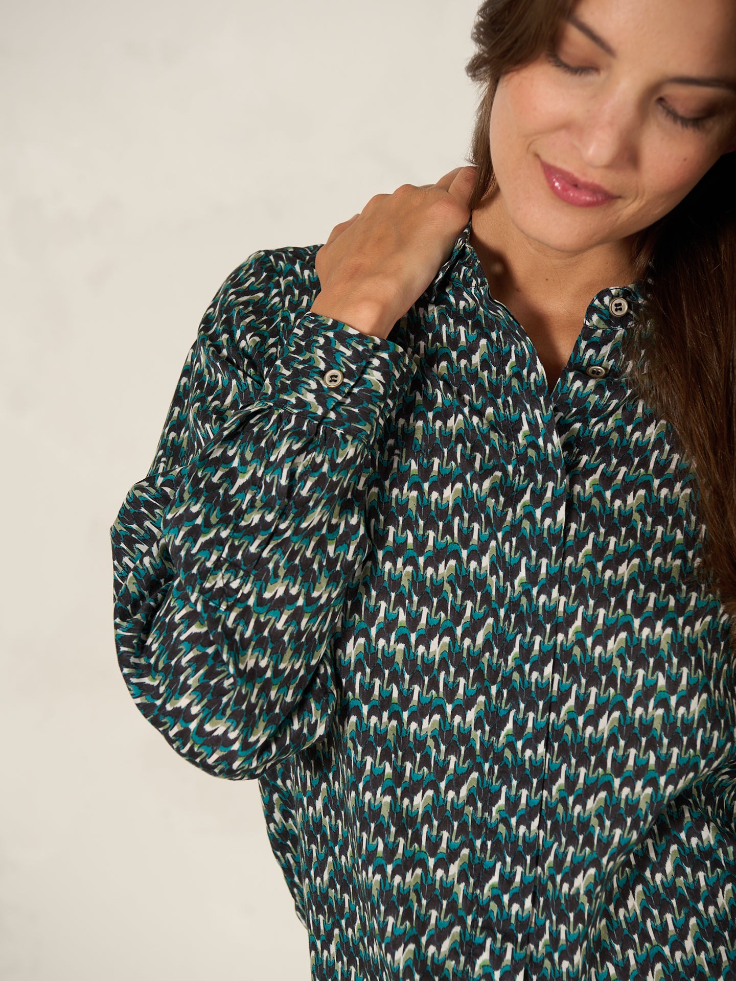 Blouse with button placket
