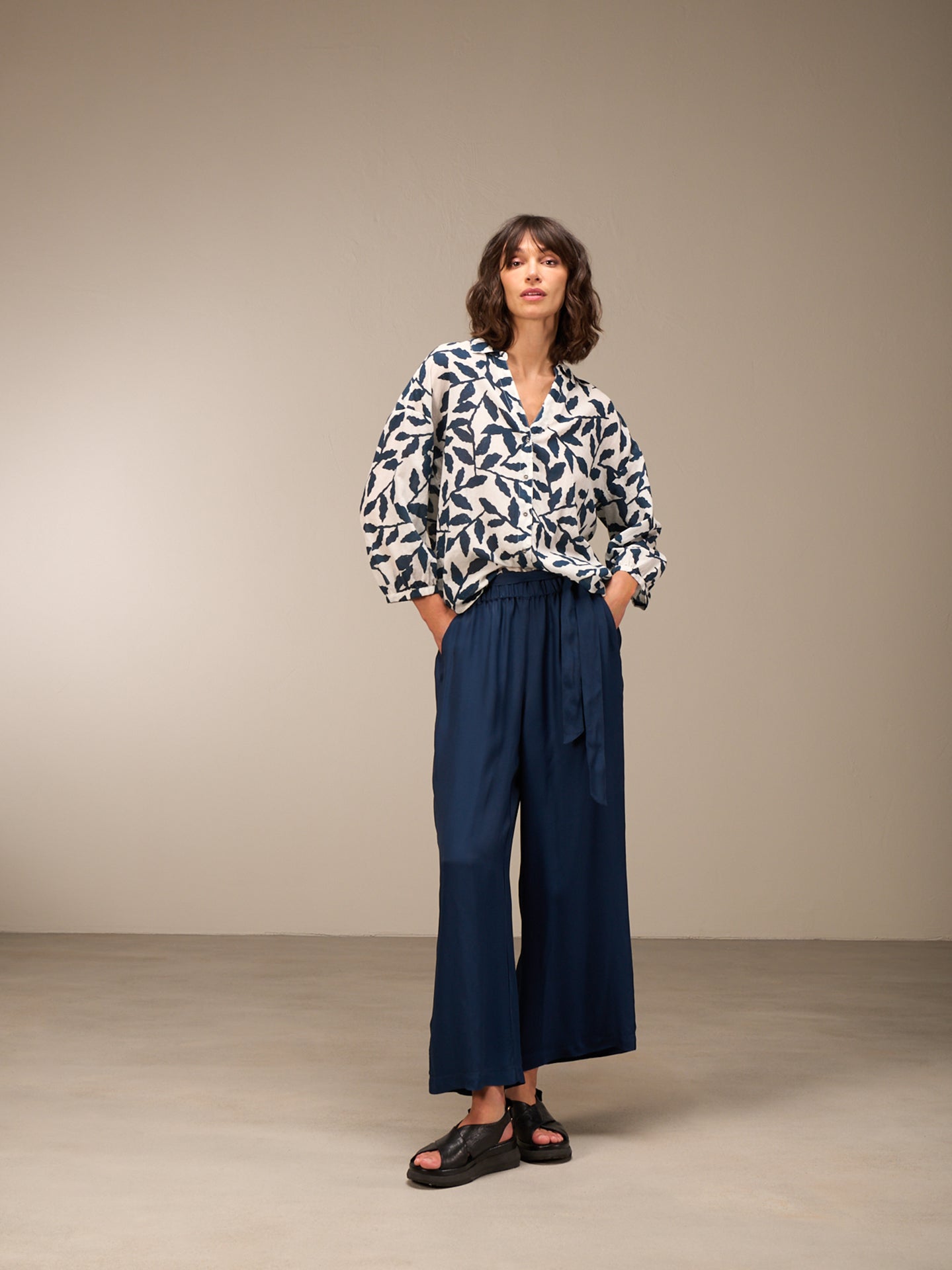 Blouse with button placket