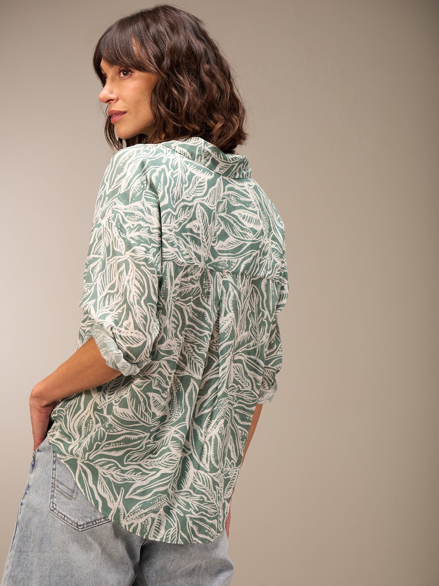 Blouse with button placket