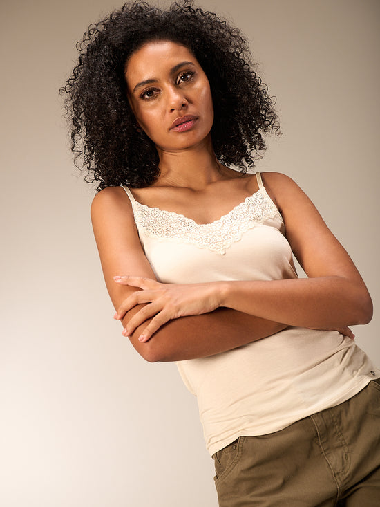 Top with lace insert
