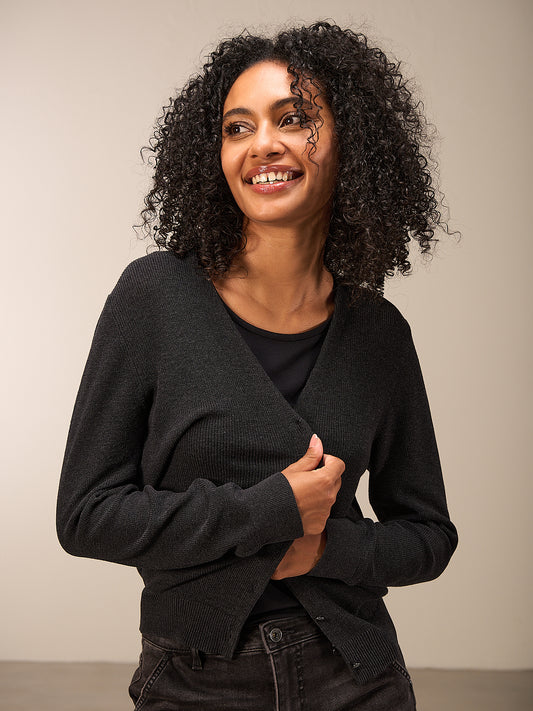 Giacca in maglia con scollo a V