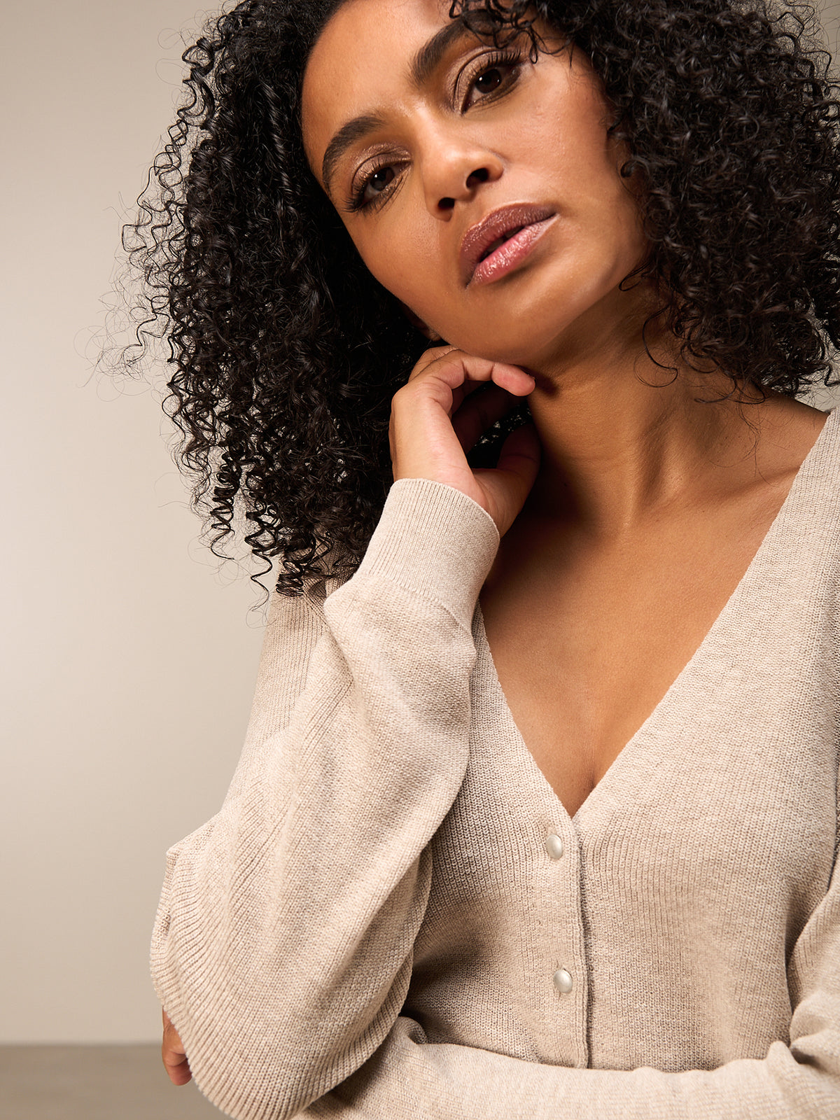 V-neck cardigan