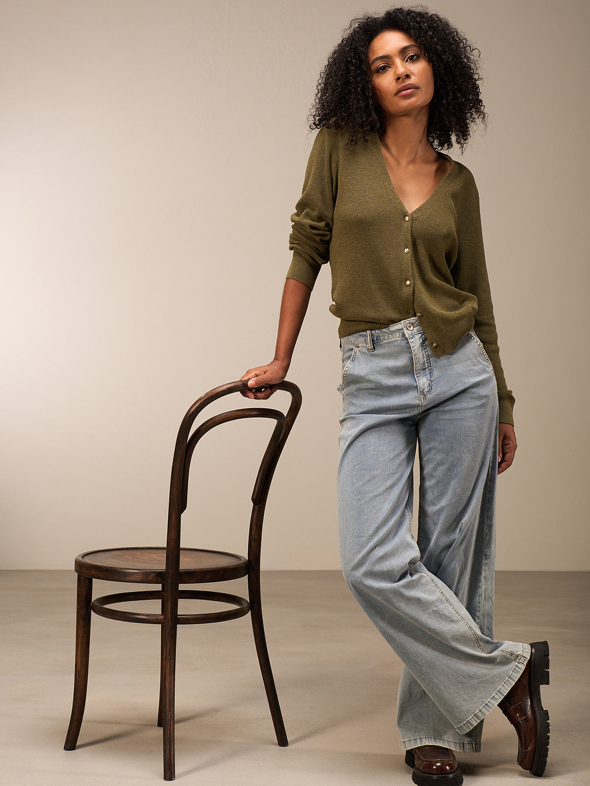 V-neck cardigan