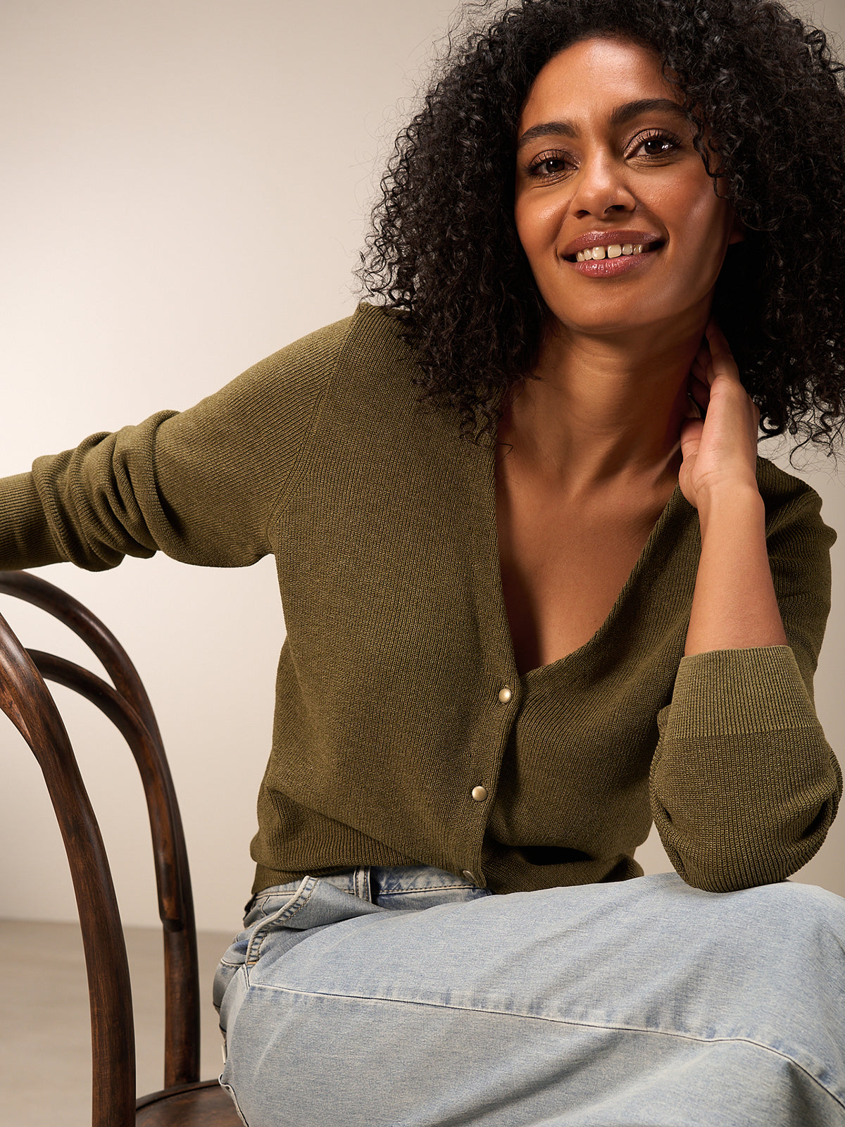 V-neck cardigan