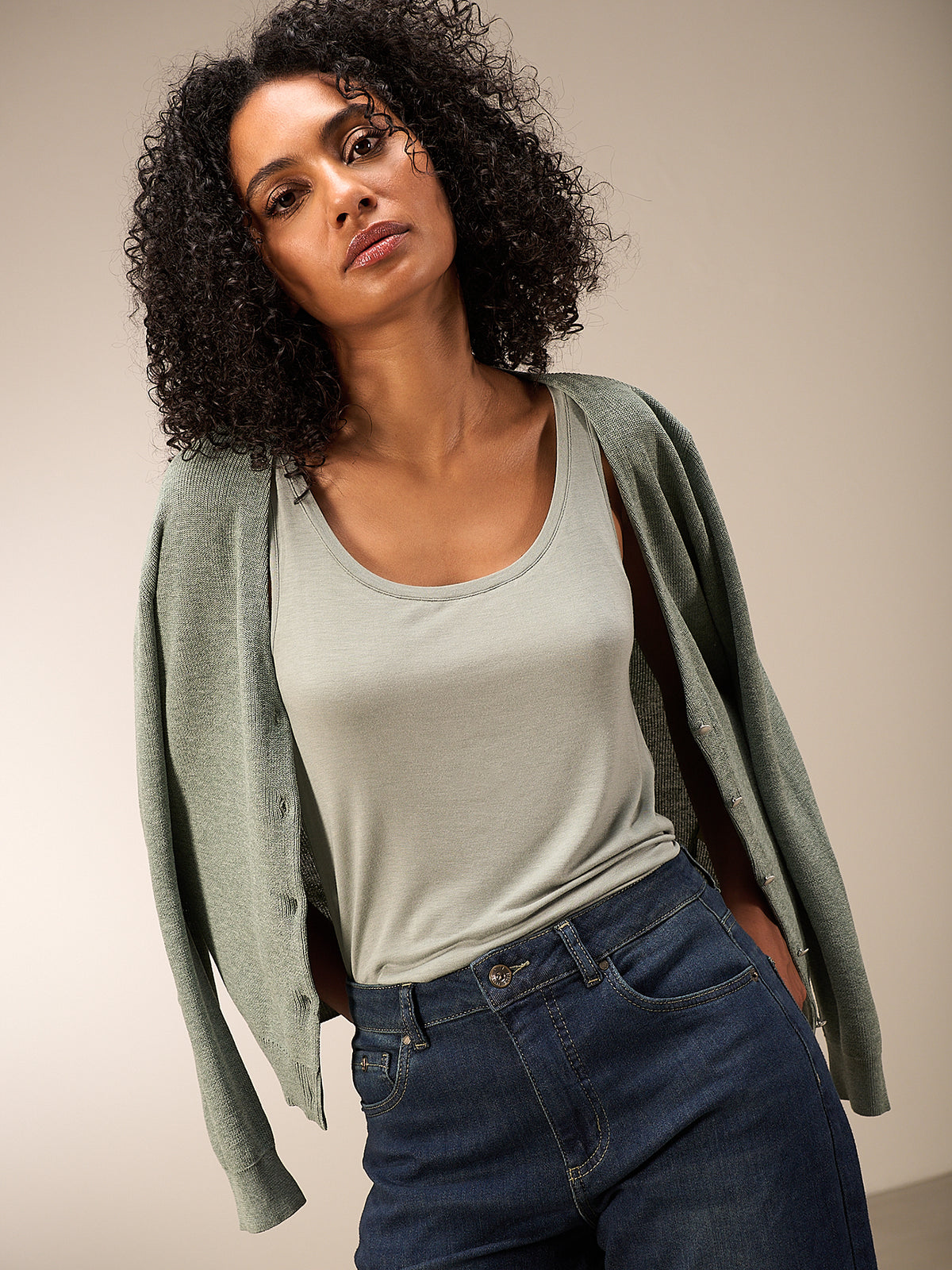 V-neck cardigan