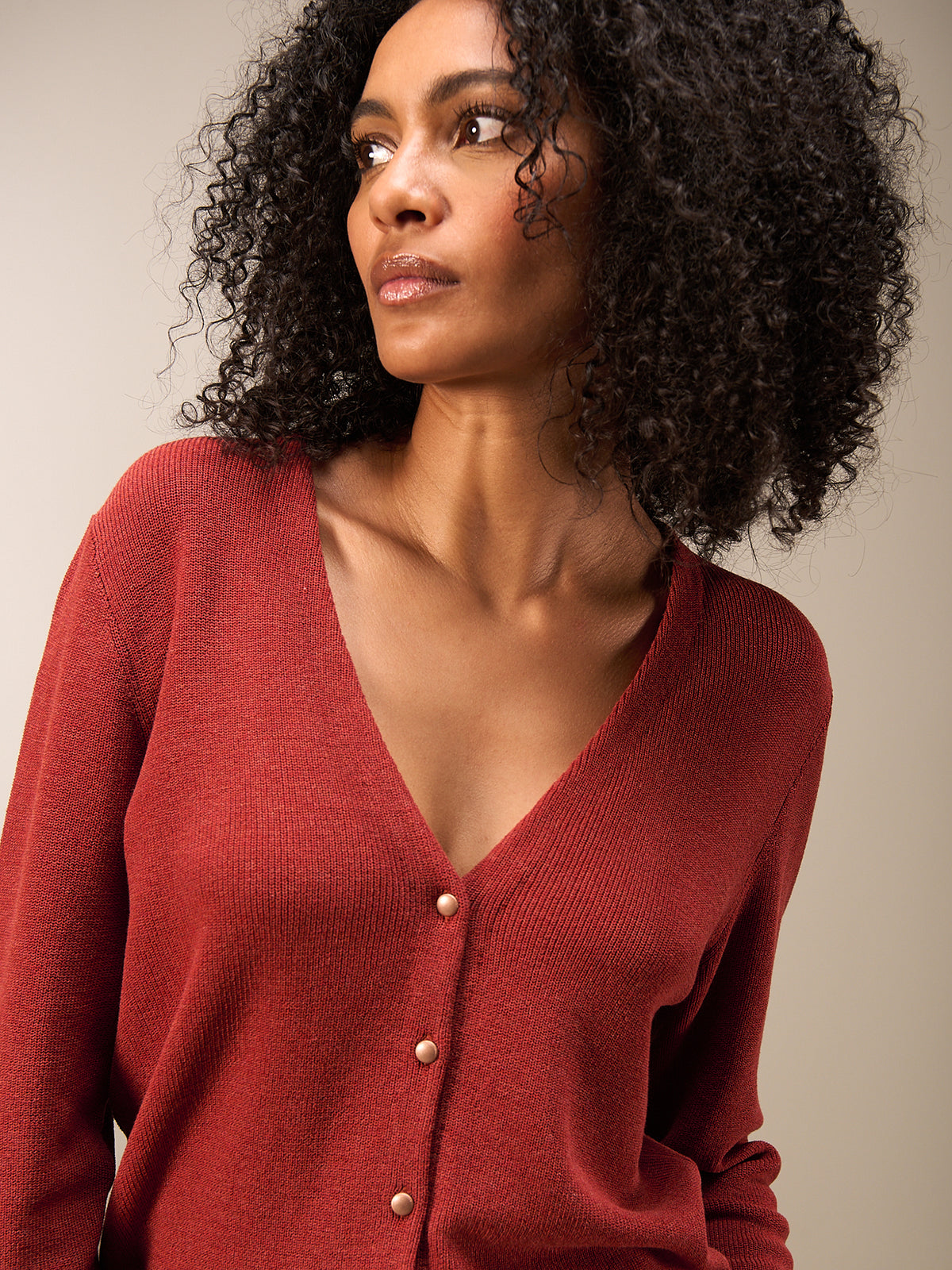 V-neck cardigan