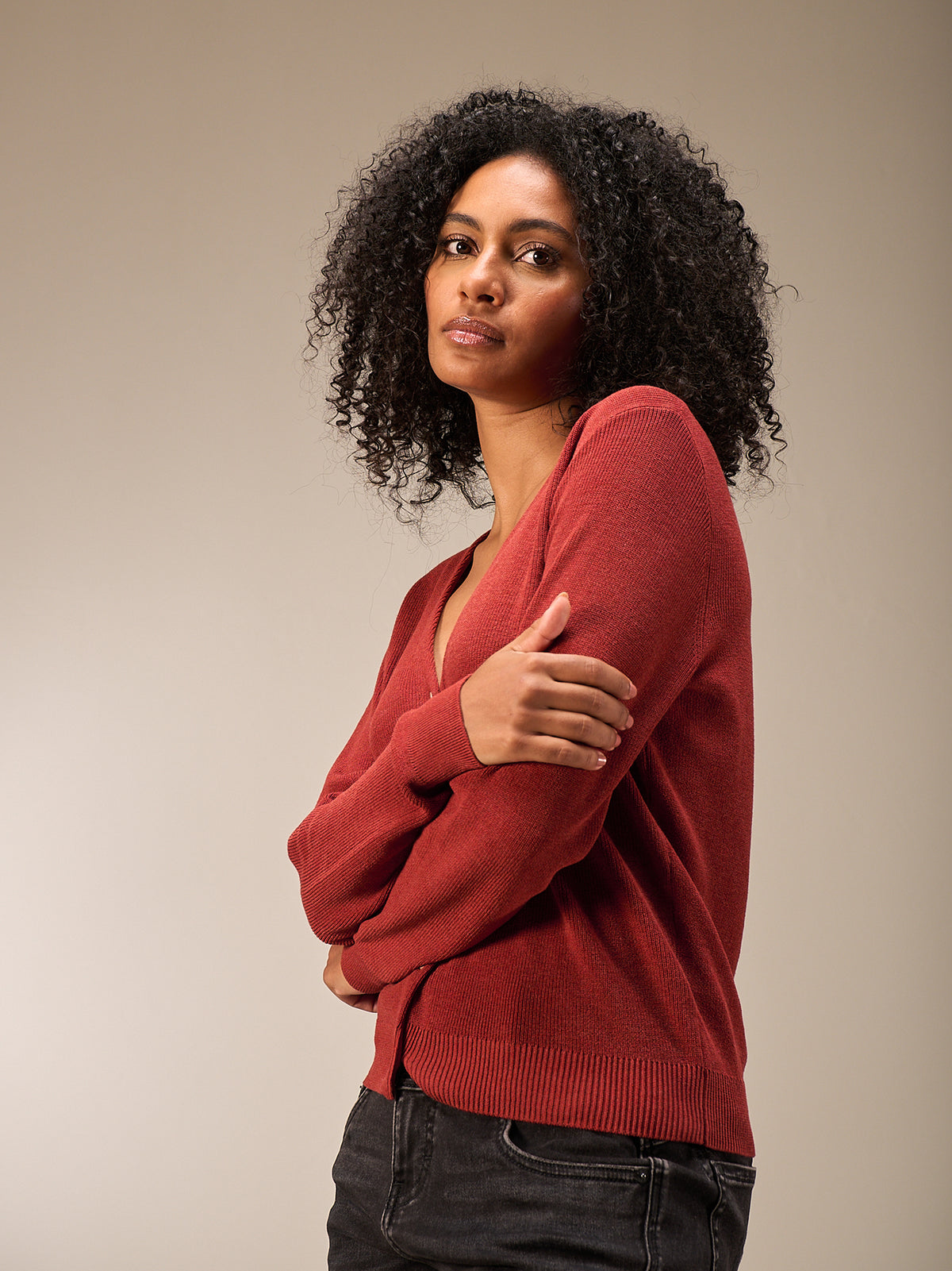 V-neck cardigan