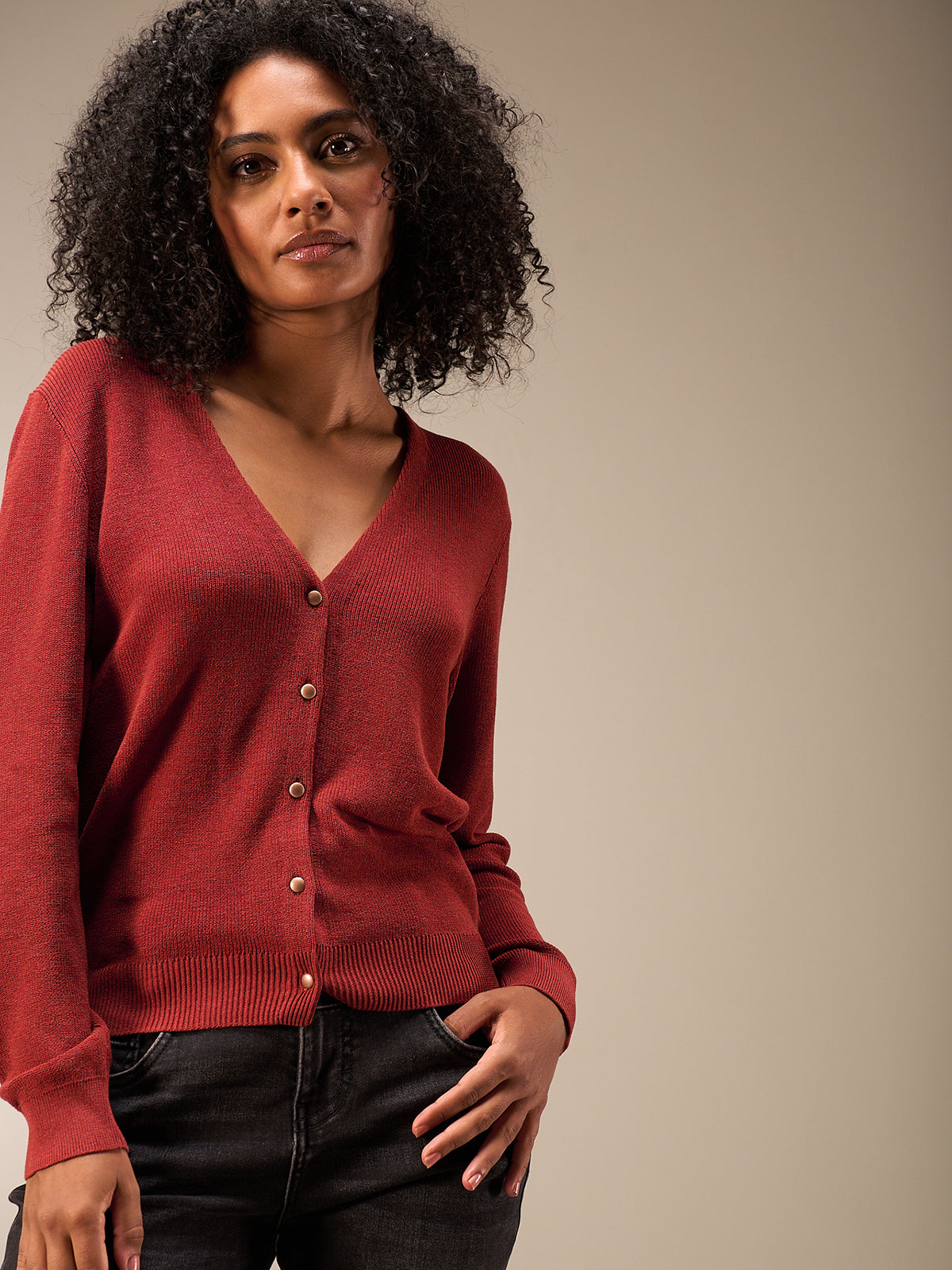 V-neck cardigan