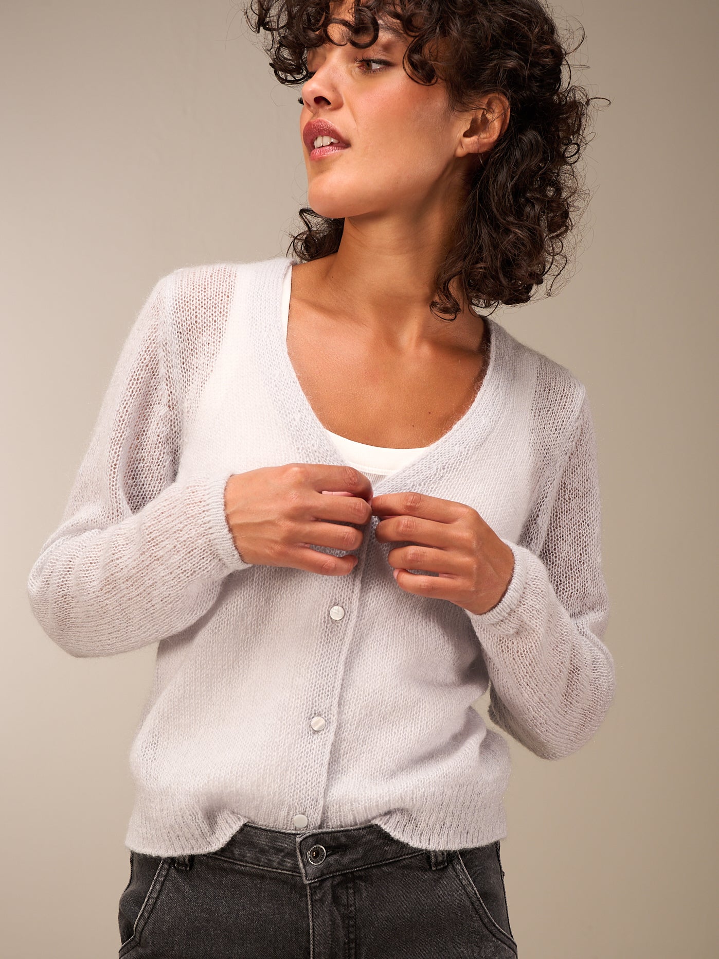 Giacca in maglia con chiusura con bottoni