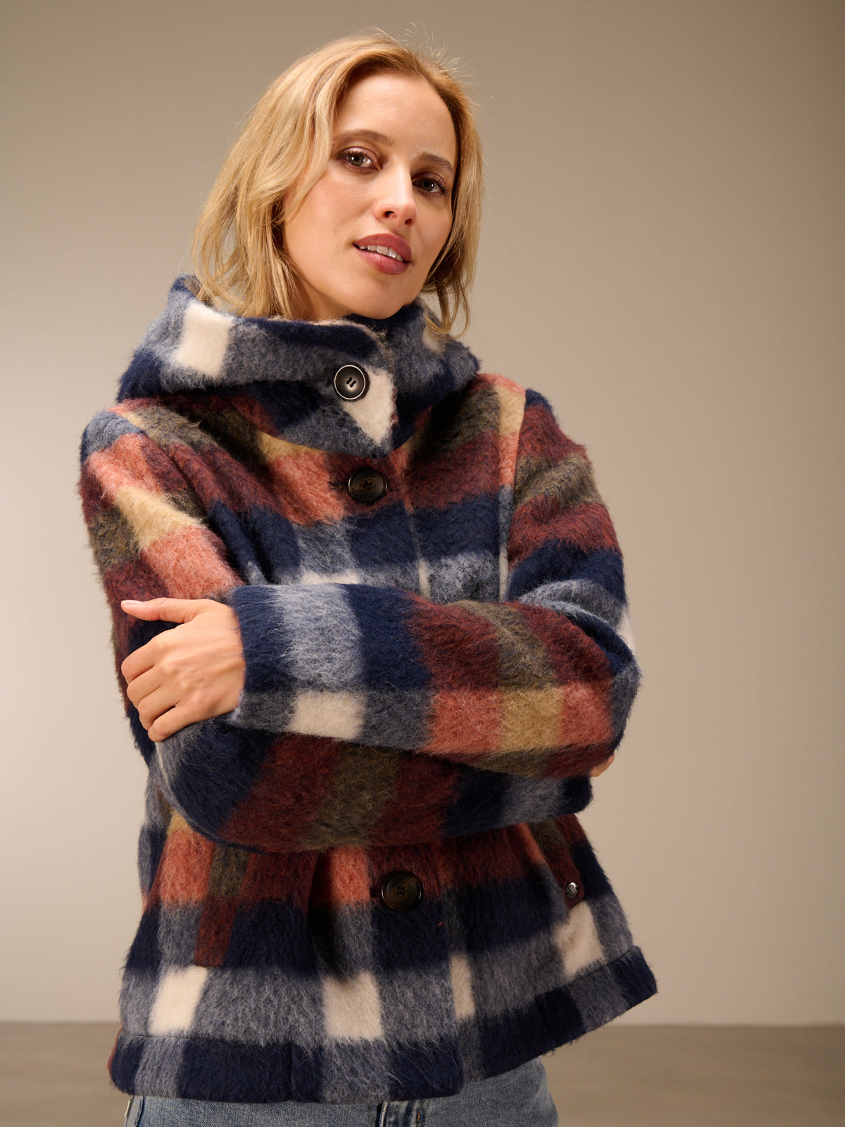 veste avec motif à carreaux