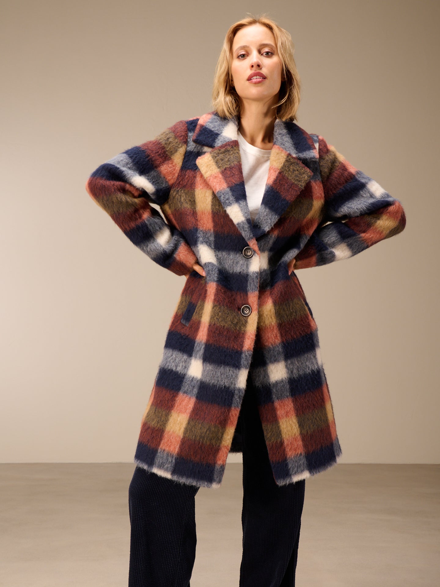 Mantel mit Karomuster