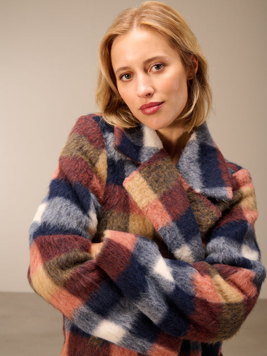 Cappotto con motivo a quadri