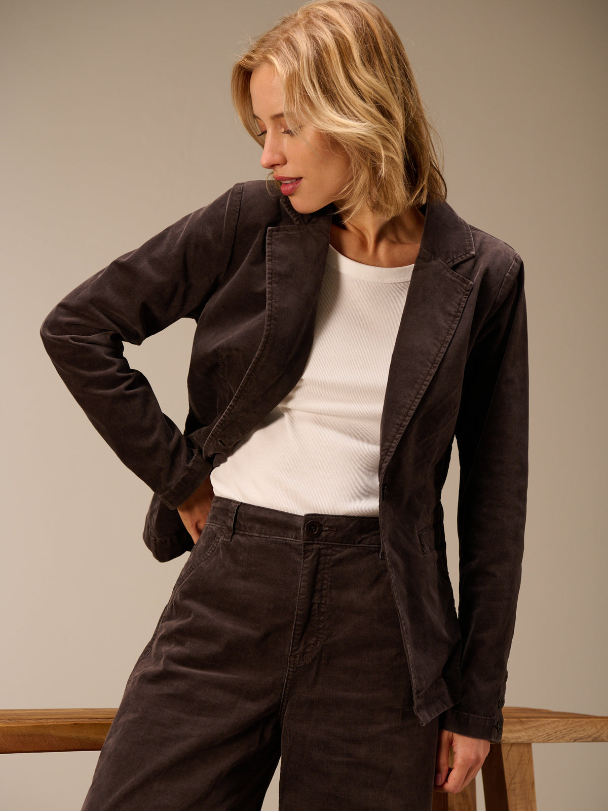 blazer en velours côtelé