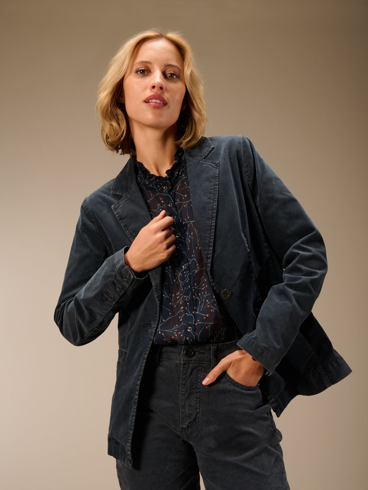 blazer en velours côtelé