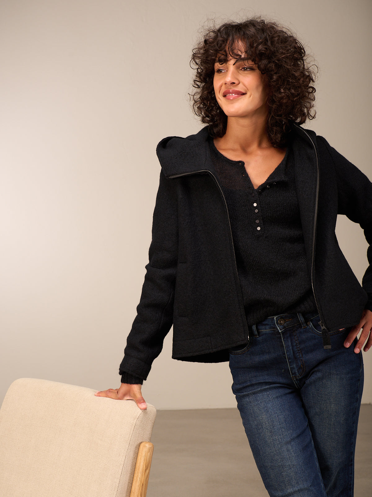 veste avec col montant