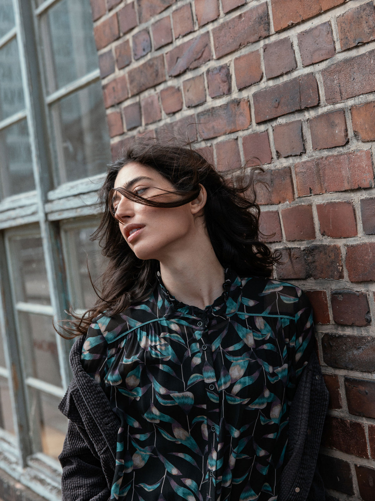 Blouse with ruffle detail