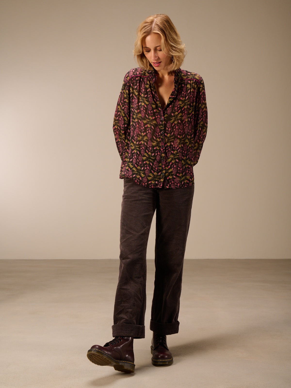 Blouse with ruffle detail
