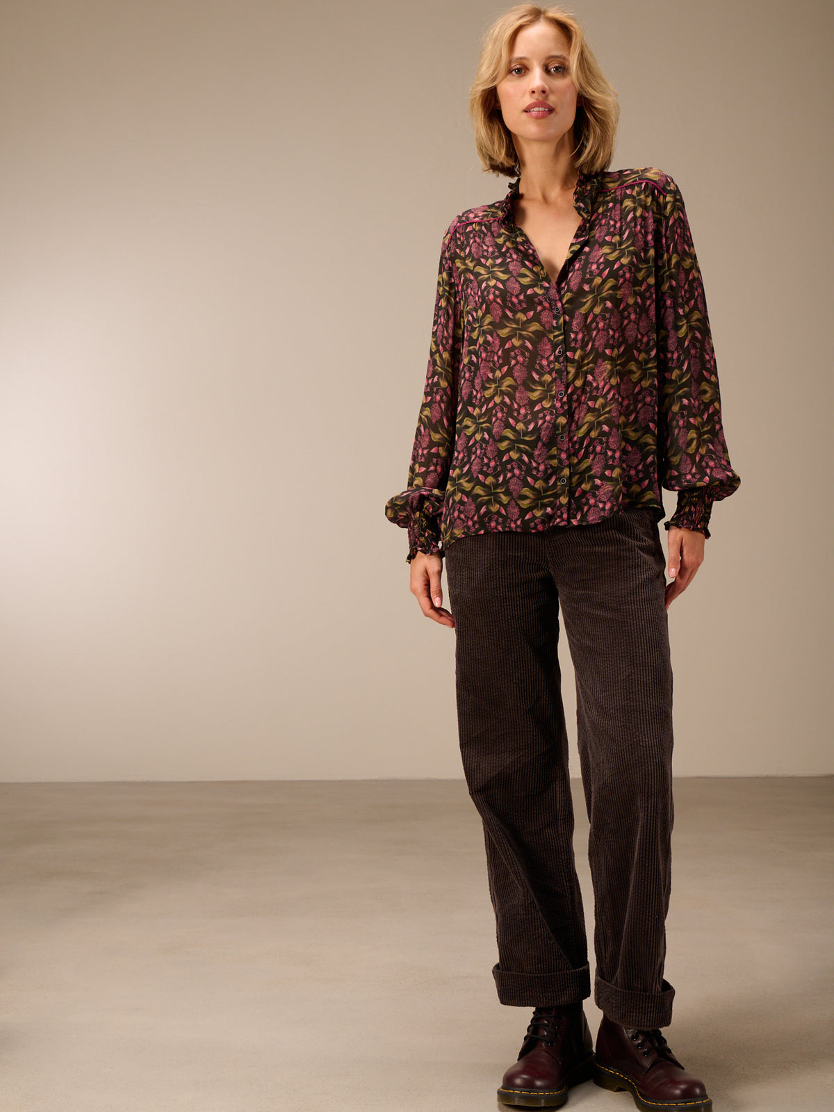 Blouse with ruffle detail