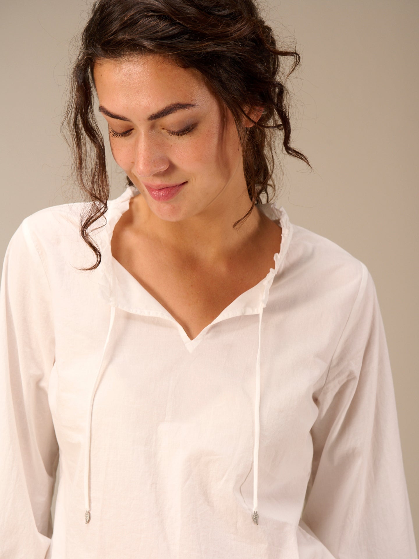 Bluse mit V-Ausschnitt