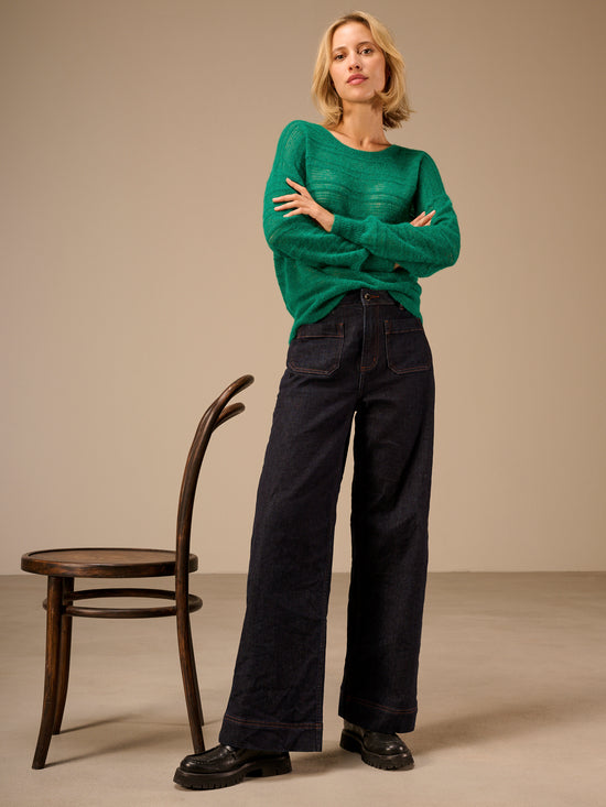 pull en mailles ajourée