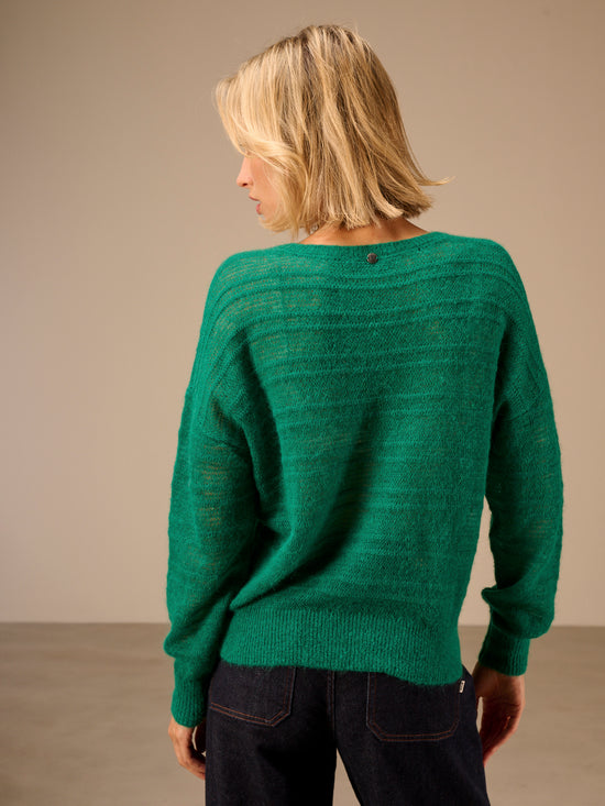 pull en mailles ajourée
