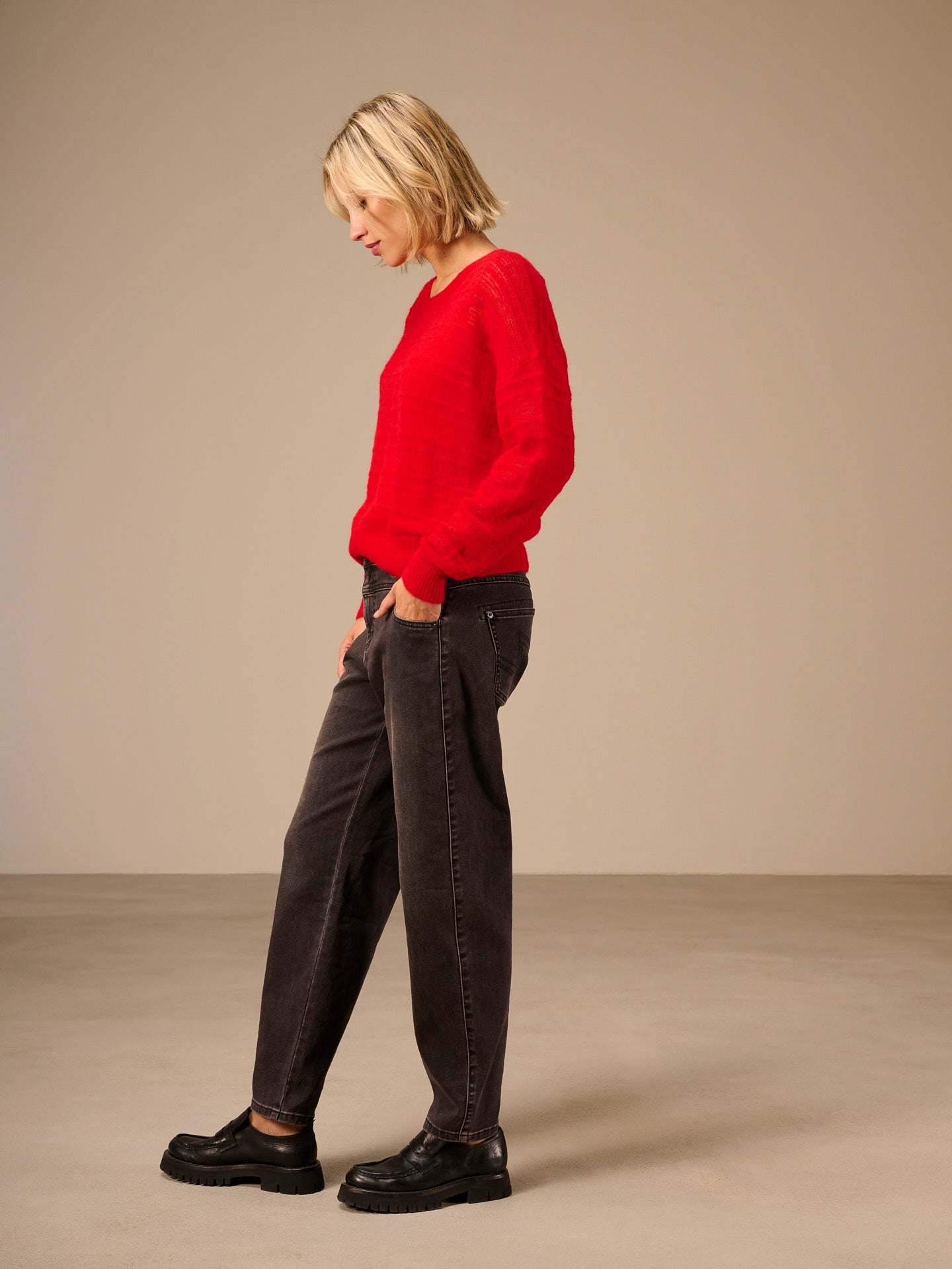pull en mailles ajourée