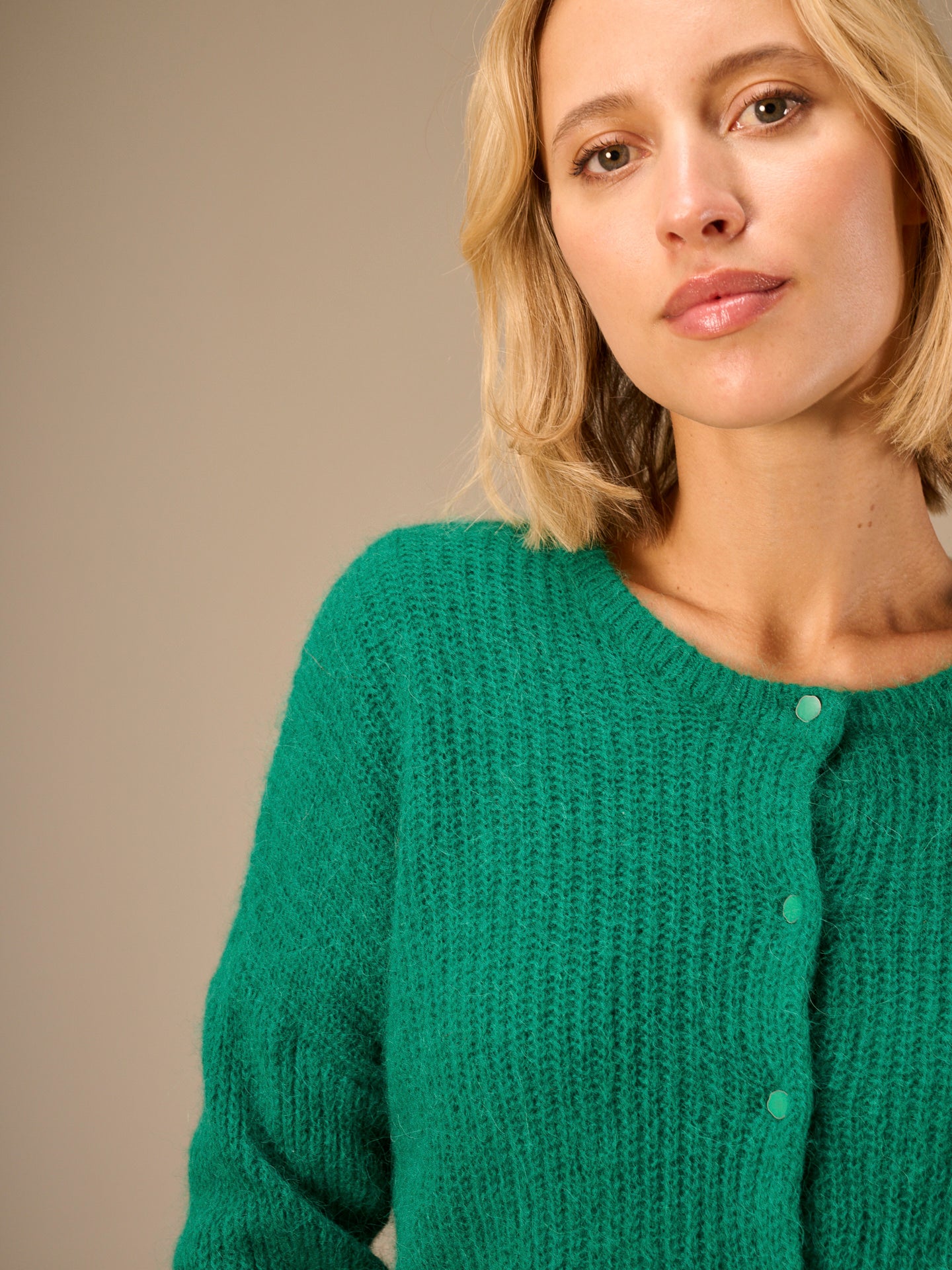 Giacca in maglia con scollo rotondo