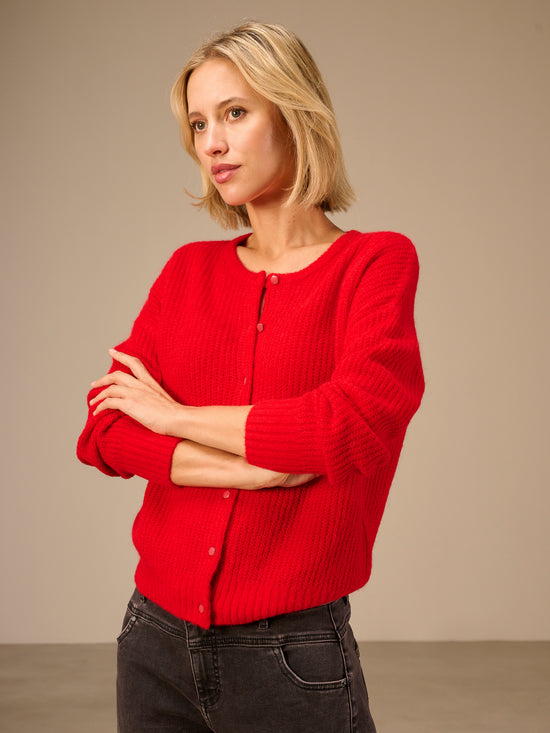 Giacca in maglia con scollo rotondo