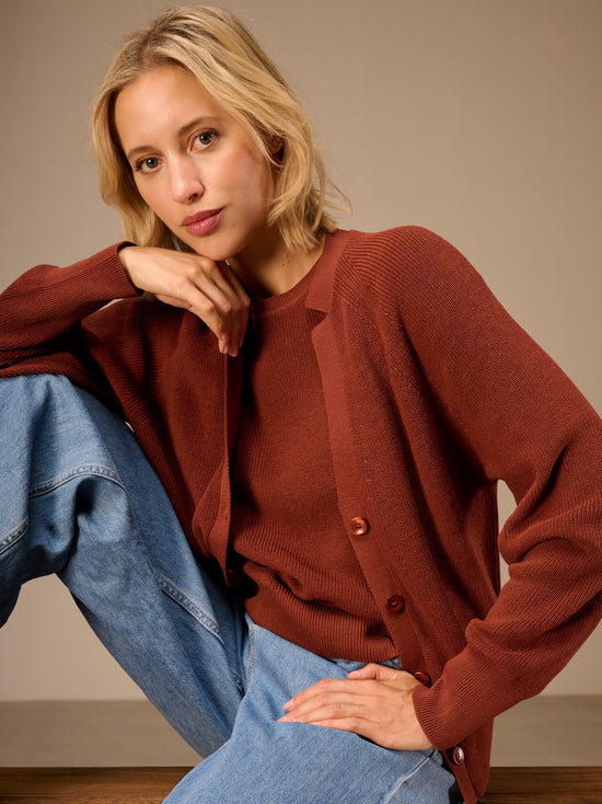 Strickjacke mit V-Ausschnitt