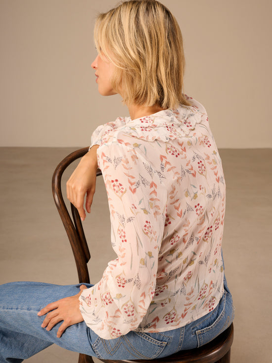 blouse avec détails à volants