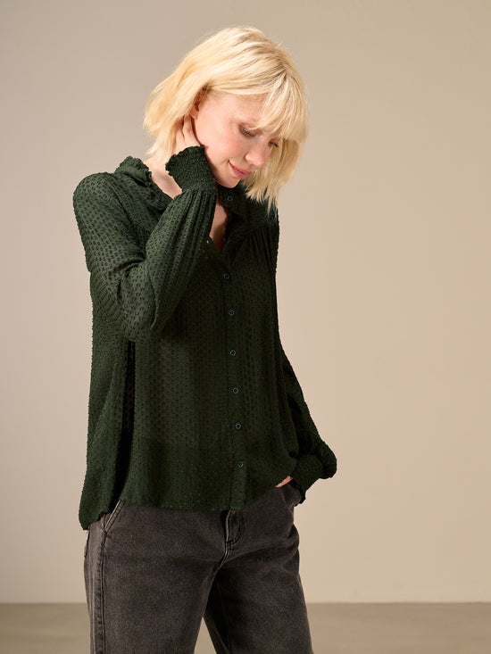 blouse avec détails à volants