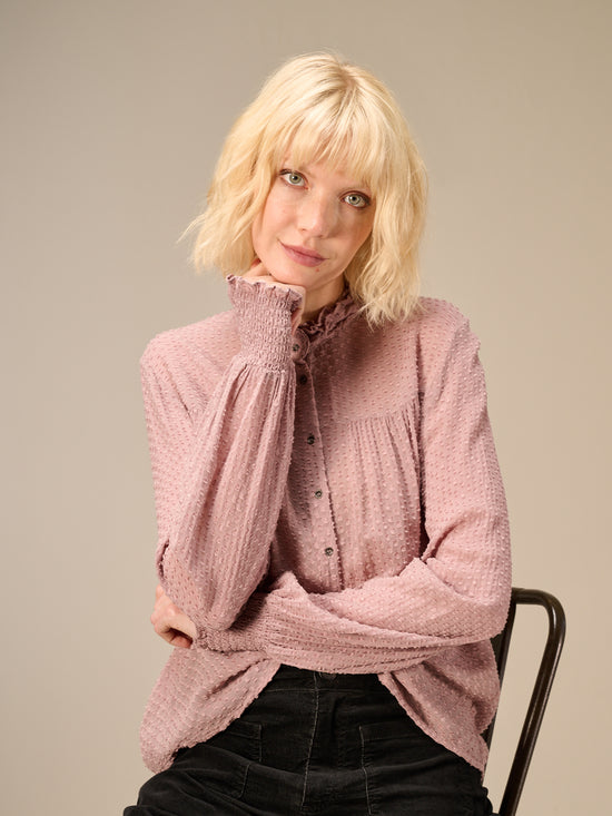 Blouse with ruffle detail