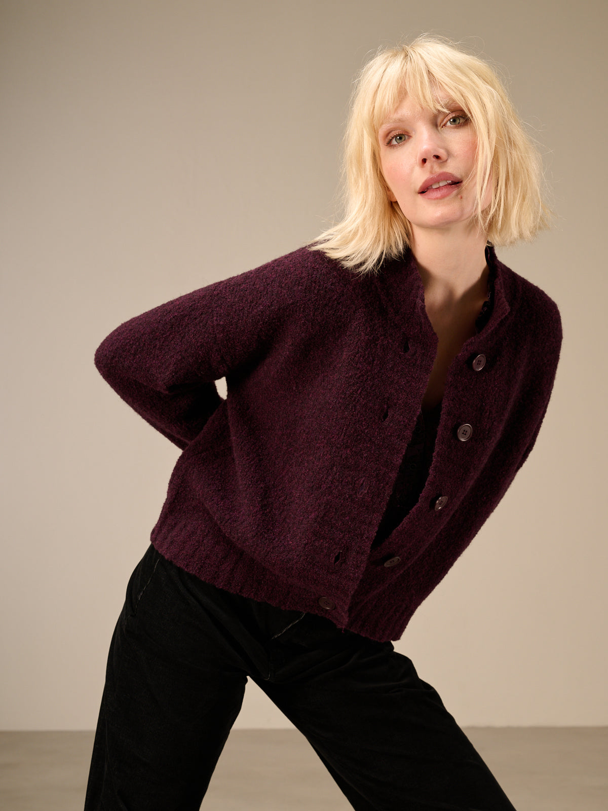 Strickjacke  mit Wolle