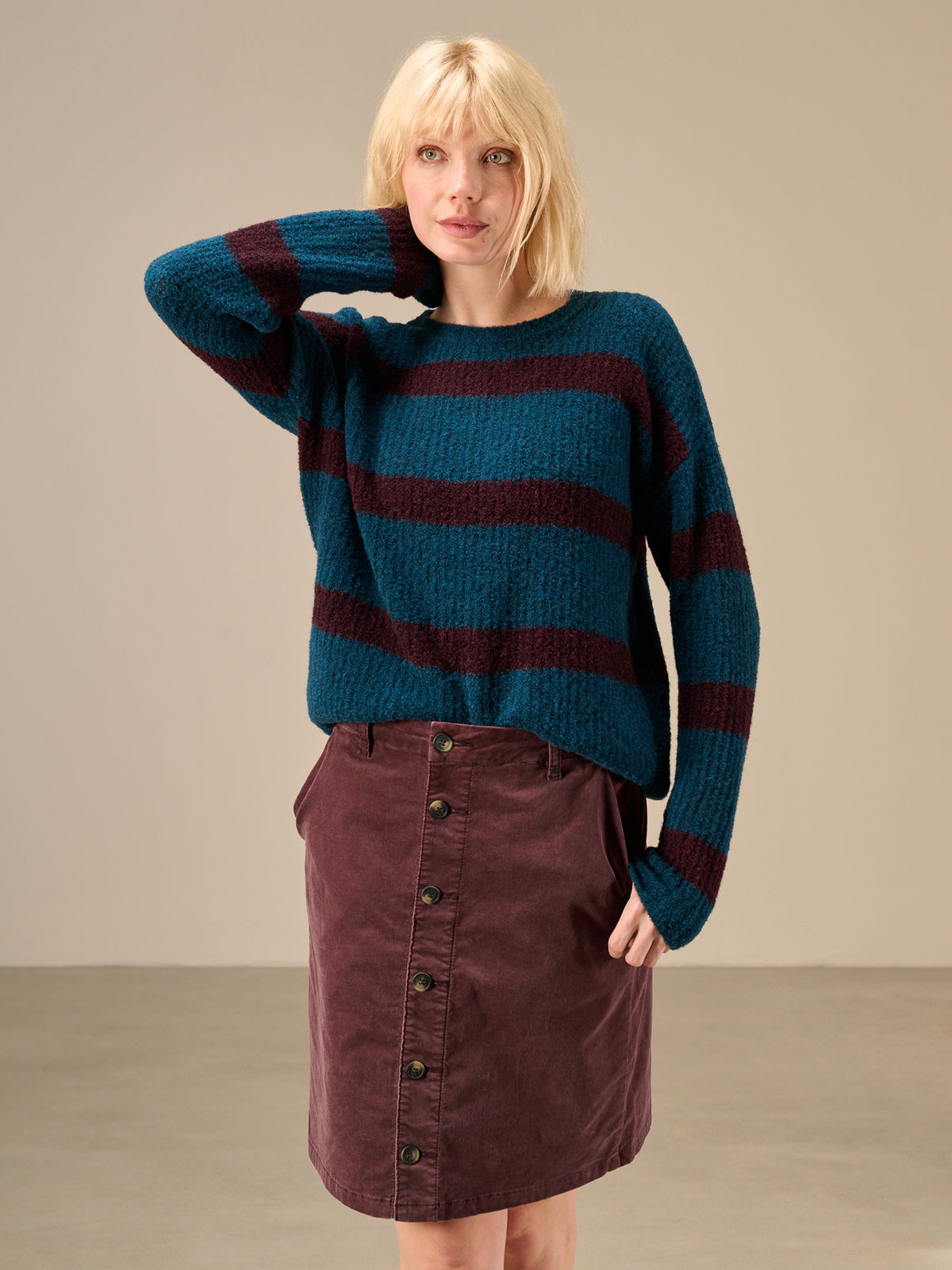Knitted sweater with wool