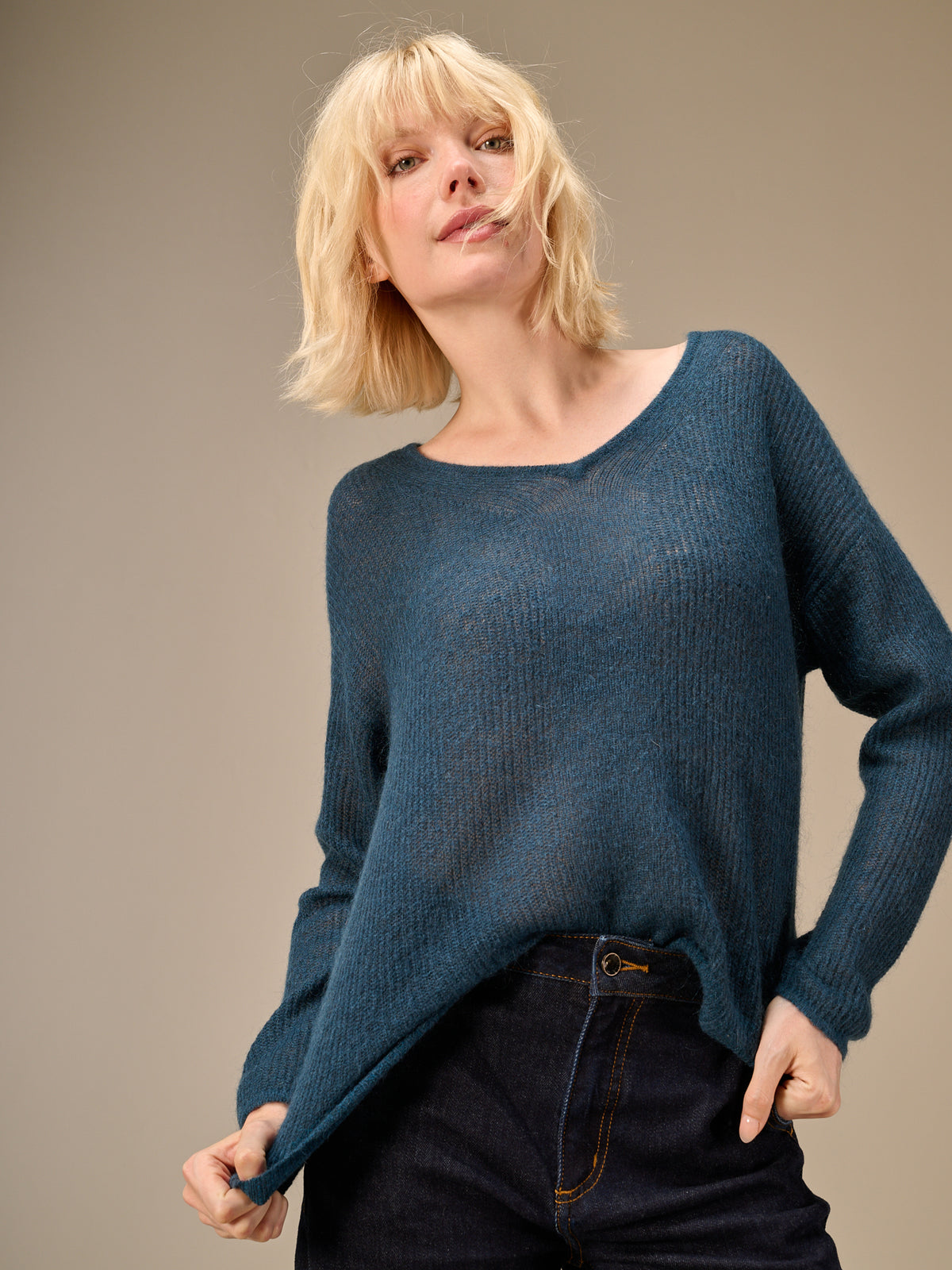 Strickpullover mit Wolle