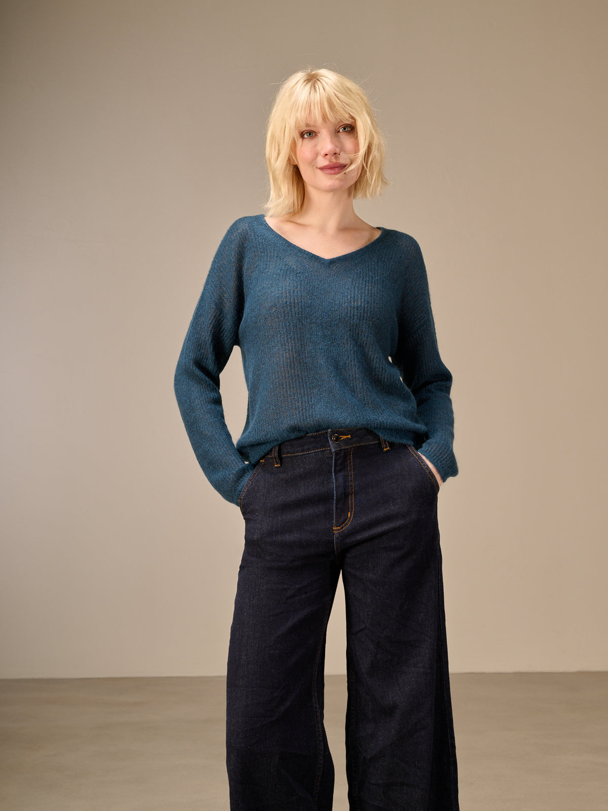 Strickpullover mit Wolle